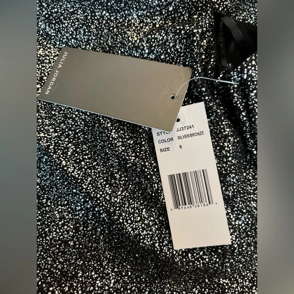 NWT Julia Jordan Ombré Sparkle Dress Silver/Bronze Size 6 - Picture 7 of 7